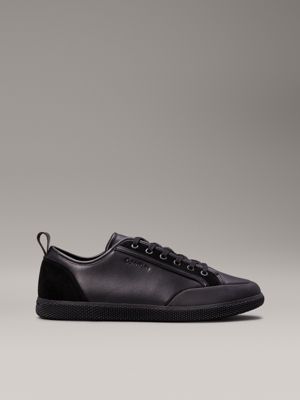 black leather trainers for men calvin klein