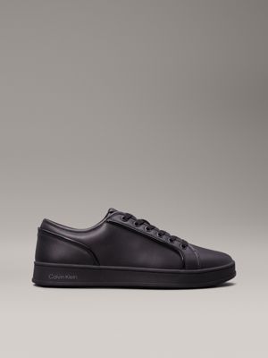 black leather trainers for men calvin klein