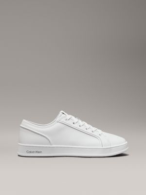 white leather trainers for men calvin klein