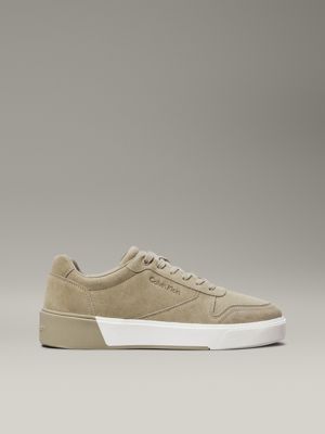 grey suede trainers for men calvin klein