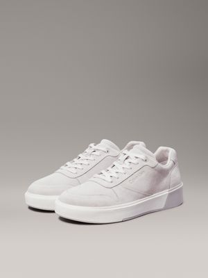 light grey suede trainers for men calvin klein