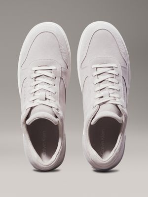 light grey suede trainers for men calvin klein