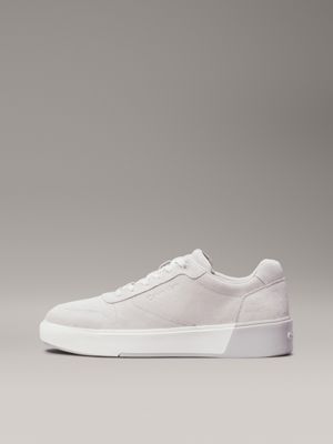 light grey suede trainers for men calvin klein