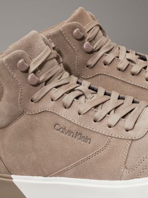 brindle suede high-top trainers for men calvin klein