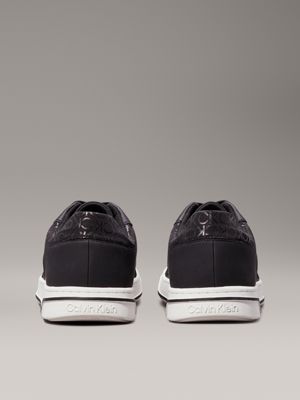 black mono logo trainers for men calvin klein