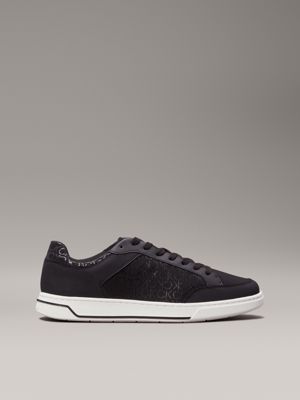 black logo trainers for men calvin klein