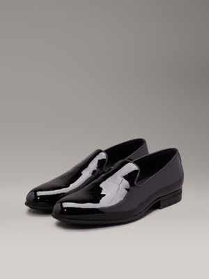 ck black patent leather loafers for men calvin klein