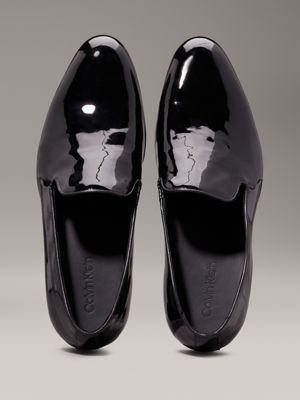 ck black patent leather loafers for men calvin klein