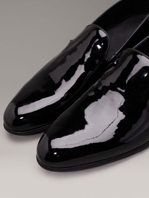 ck black patent leather loafers for men calvin klein