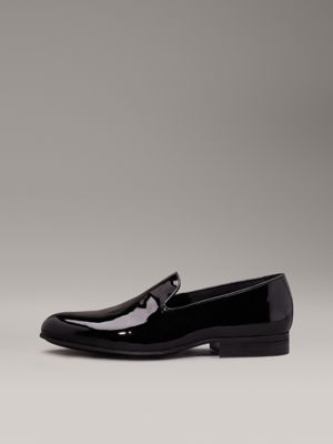 ck black patent leather loafers for men calvin klein