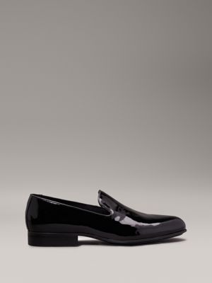 black patent leather loafers for men calvin klein