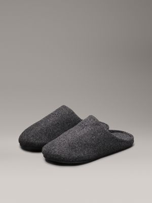 ck black felt slippers for men calvin klein