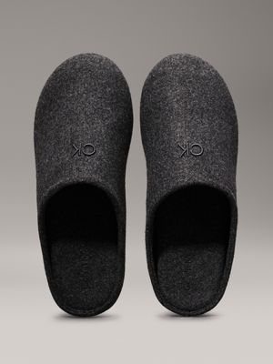 ck black felt slippers for men calvin klein