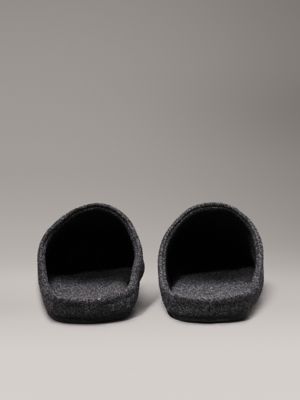 ck black felt slippers for men calvin klein