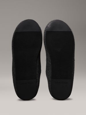 ck black felt slippers for men calvin klein