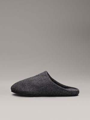 ck black felt slippers for men calvin klein