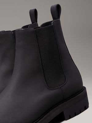 ck black leather chelsea boots for men calvin klein