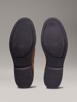 silver mink suede loafers for men calvin klein