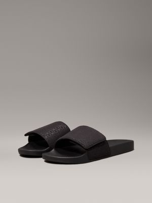 black mono logo sliders for men calvin klein