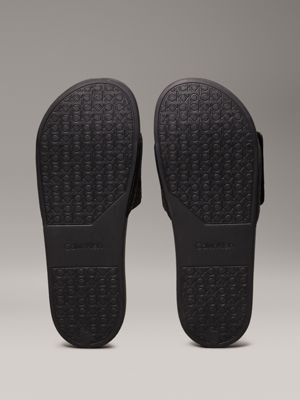 black mono logo sliders for men calvin klein