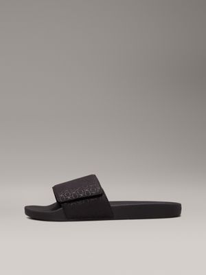 black mono logo sliders for men calvin klein