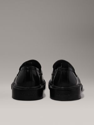 ck black leather loafers for men calvin klein