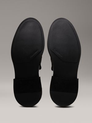 ck black leather loafers for men calvin klein