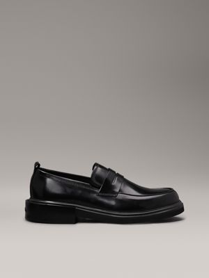 black leather loafers for men calvin klein