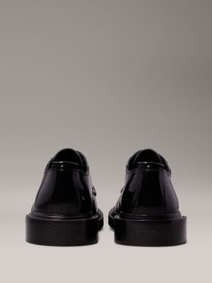 ck black patent leather lace-up shoes for men calvin klein