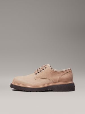 silver mink suede lace-up shoes for men calvin klein