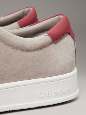 rock ridge/burnt russet leather trainers for men calvin klein