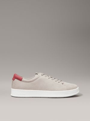 grey leather trainers for men calvin klein