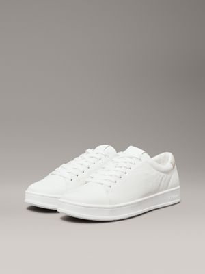 white/feather gray leather trainers for men calvin klein