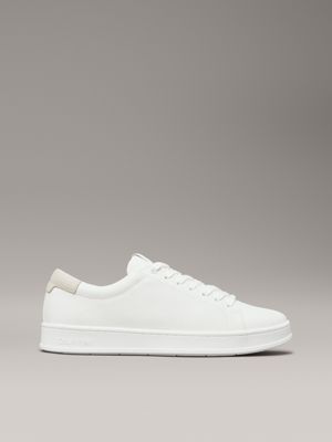 white leather trainers for men calvin klein