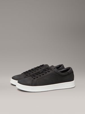 black leather trainers for men calvin klein