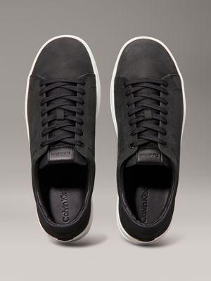 ck black leather trainers for men calvin klein