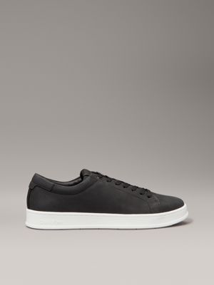 black leather trainers for men calvin klein