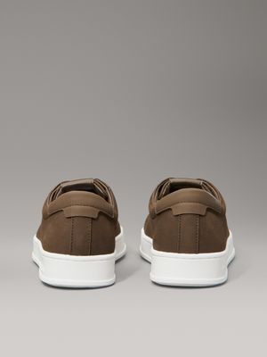 teak leather trainers for men calvin klein