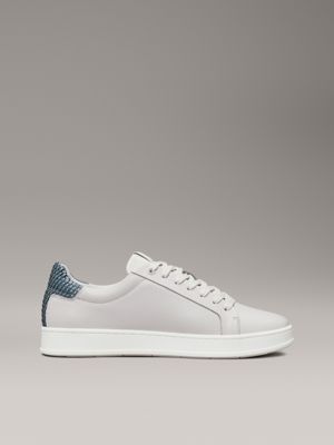 light grey leather trainers for men calvin klein