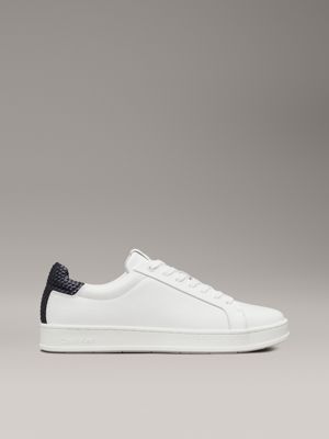 white leather trainers for men calvin klein