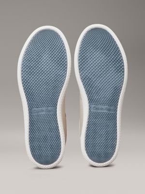 dk ecru/light grey low profile trainers for men calvin klein