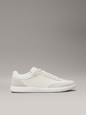 dk ecru/light grey low profile trainers for men calvin klein