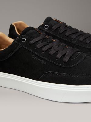 ck black suede trainers for men calvin klein