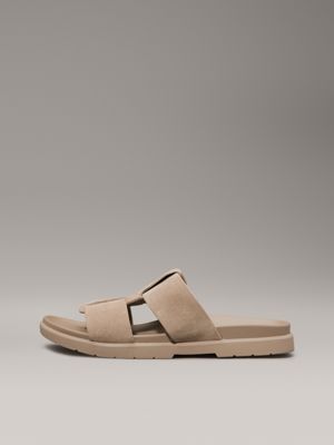 sandales en daim silver mink pour hommes calvin klein