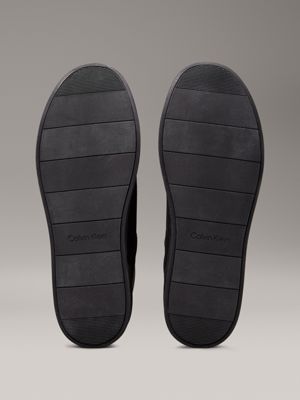 black mono jacquard leather high-top logo trainers for men calvin klein