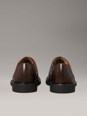 chocolate lab leather lace-up shoes for men calvin klein
