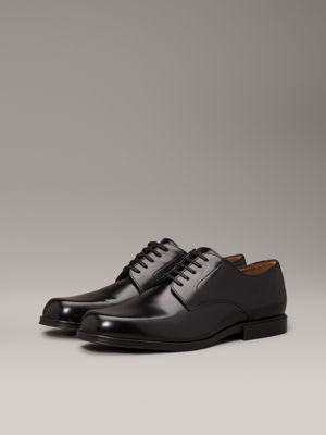 black leren veterschoenen voor heren - calvin klein