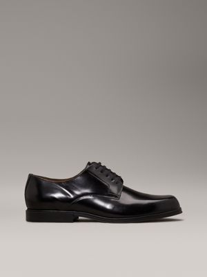 black leather lace-up shoes for men calvin klein