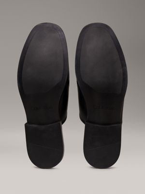 ck black leather mules for men calvin klein