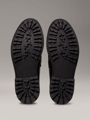ck black leather loafers for men calvin klein